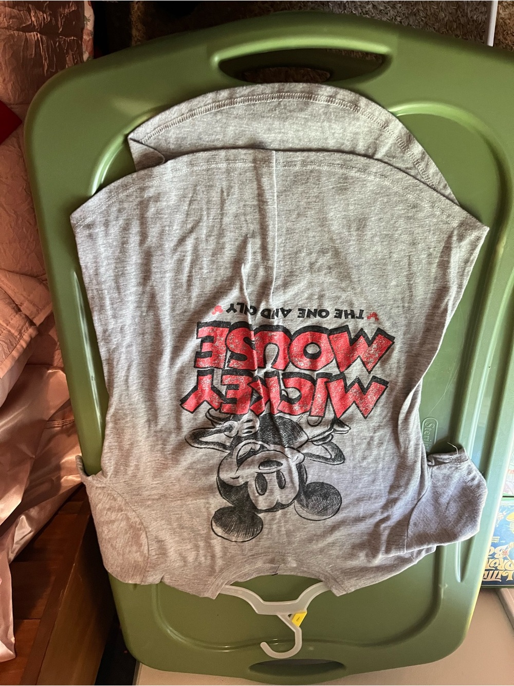 Disney Gray Short-Sleeve Tee with Red & Black Mickey Graphic
